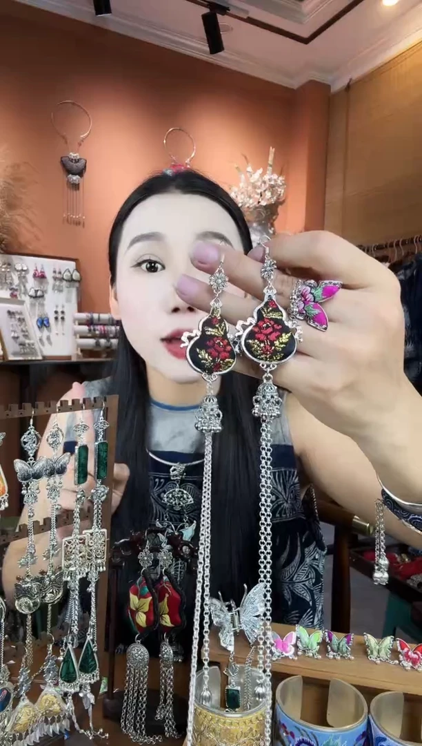 刺绣纯手工民族风耳环