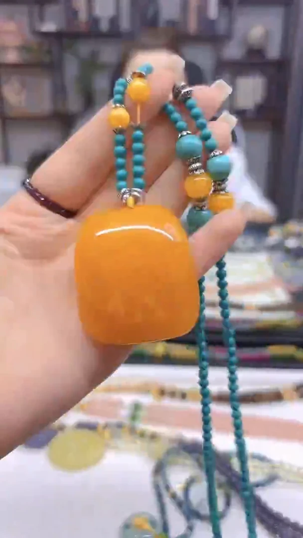 未镶嵌毛衣链蜜蜡DIY款M685