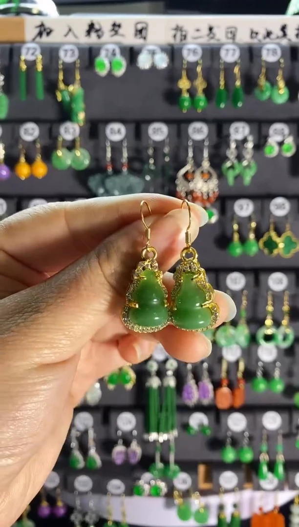 【闪购商品】和田玉耳饰银S925镶嵌04