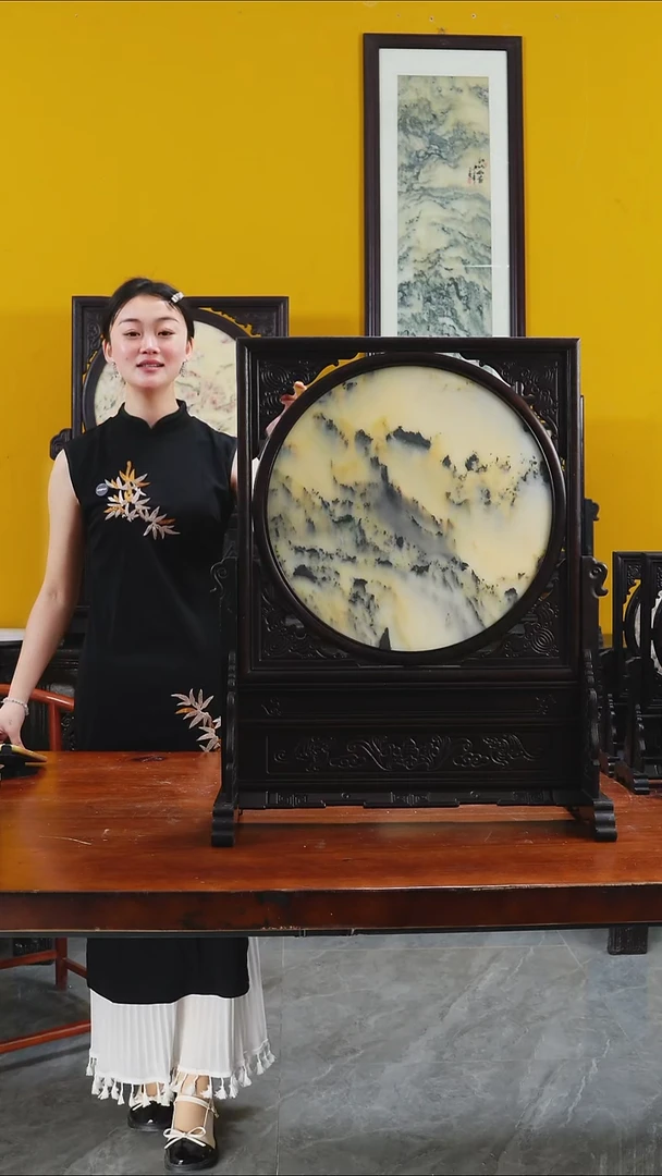 石材天然大理石画摆件