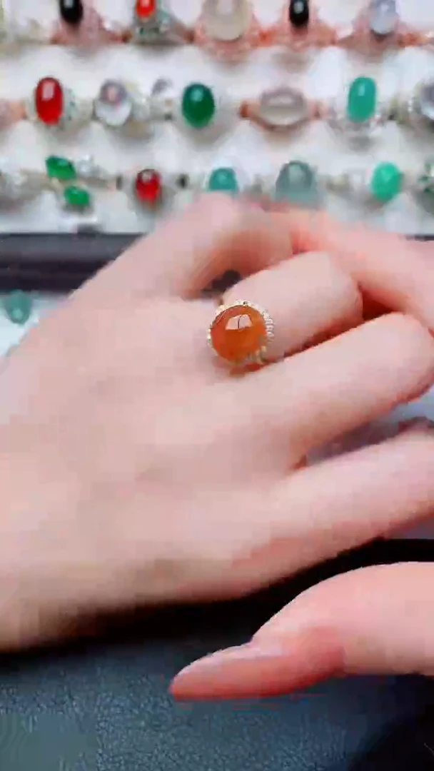 银S925镶嵌戒指翡翠...