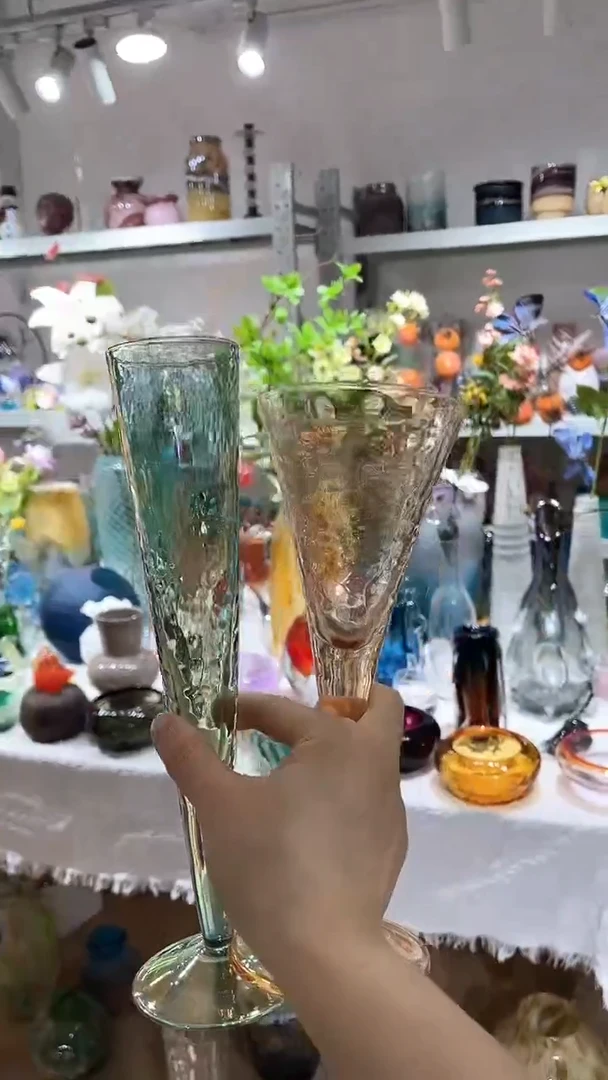 【闪购商品】水晶玻璃2只不同款香槟杯
