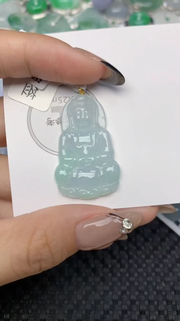 颈饰18K金镶嵌翡翠天然缅甸翡翠a货百元以上9元证书费自理