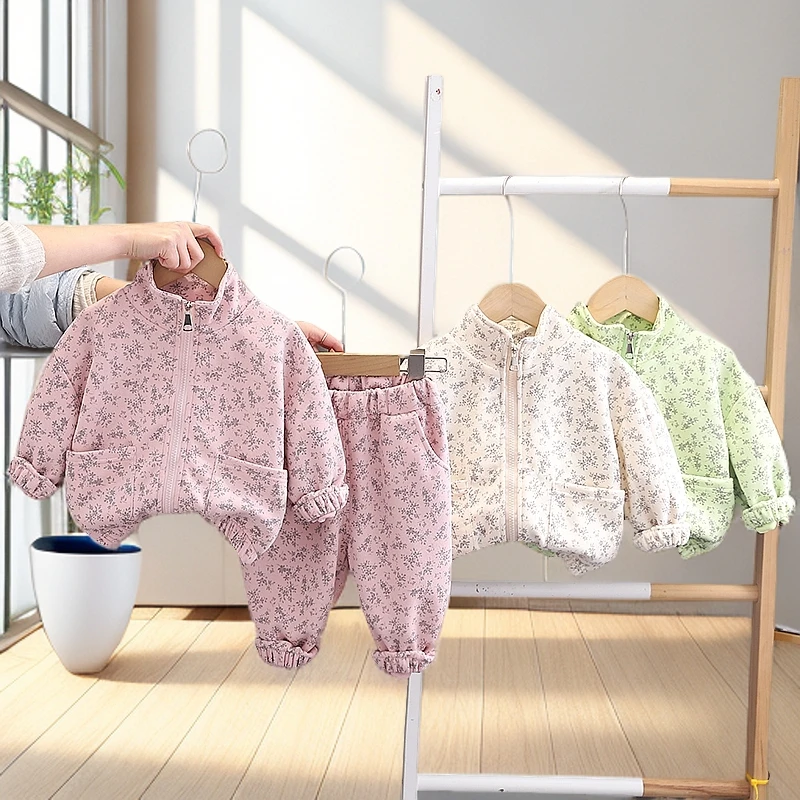 【两件套】2025春装上新中小童立领夹克加工装裤子高品质男女宝童装