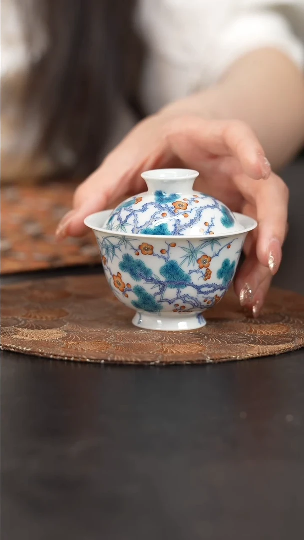 【闪购商品】杯蕴和堂斗彩松竹梅