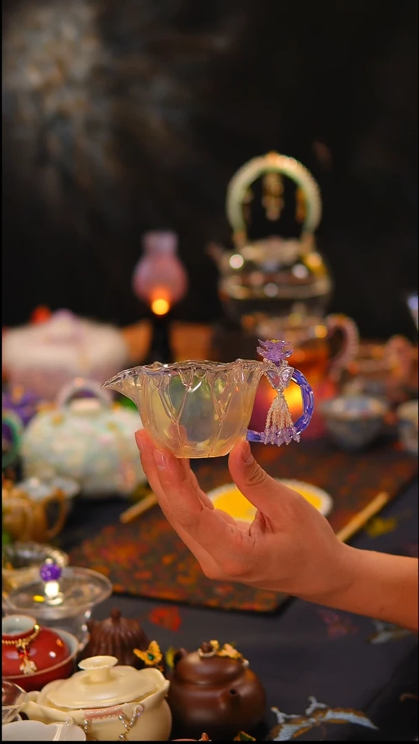 145紫色公道杯陪嫁提溜