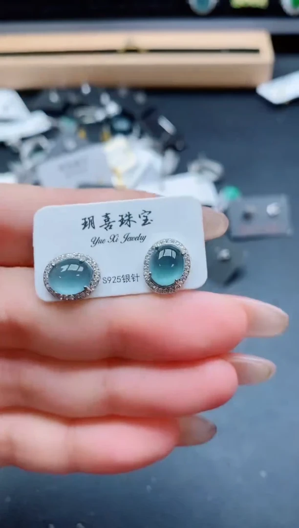 银S925镶嵌戒指翡翠1