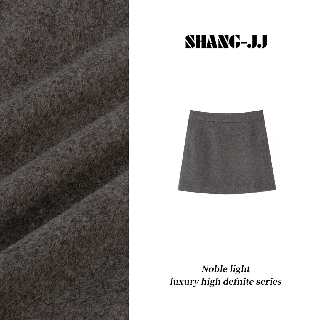 SHANG-JJ【汤姆半裙】海岛绒澳毛混纺高端洋毛半身裙q133177p