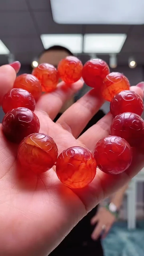 【闪购商品】玛瑙/玉髓颈饰未镶嵌王总严选 天然百搭红玛瑙手串