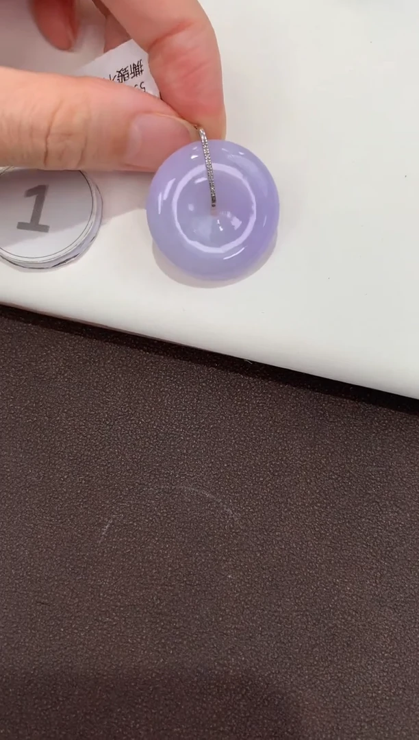 翡翠18K金镶嵌吊坠(赠链)天然缅甸A货翡翠