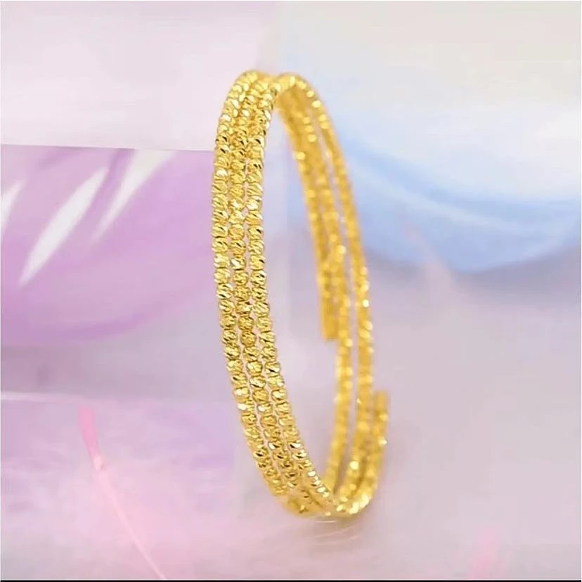 铜合金手链 三生三世金色蹦迪珠弹力说著三圈爆闪记忆手串