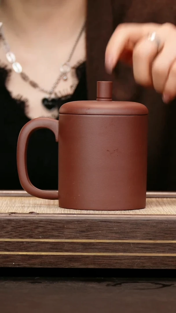 茶壶紫砂三号井紫泥 盖杯