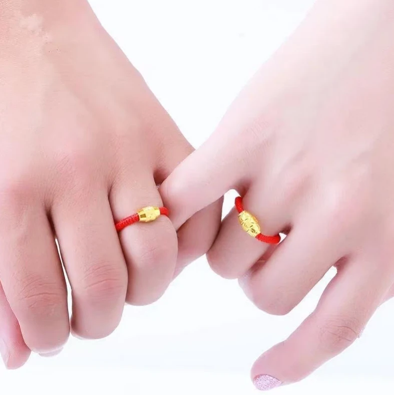 【粉丝专享】红绳珠珠戒指指环 情侣 素款气质时尚简约