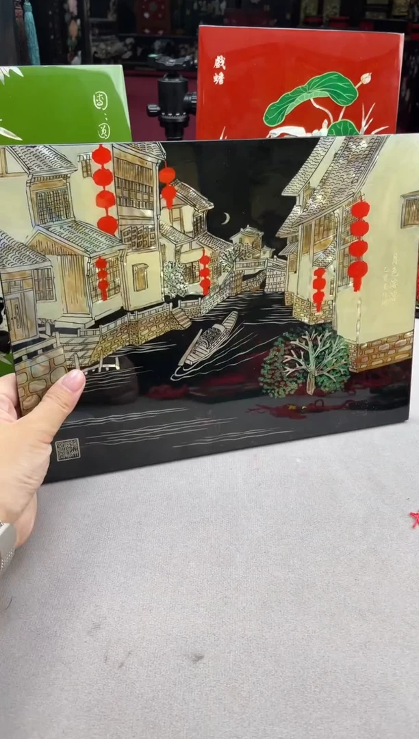 梅*扬州漆器月色溶溶台历