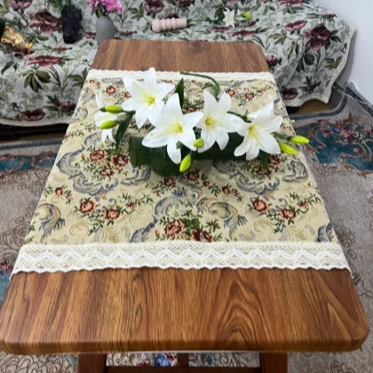 ZN083-39棉麻【80*80】欧式花布麻交织布桌布茶几布多功能盖巾