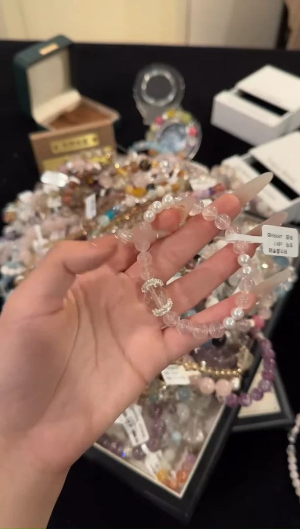 水晶手链合金粉水晶x897