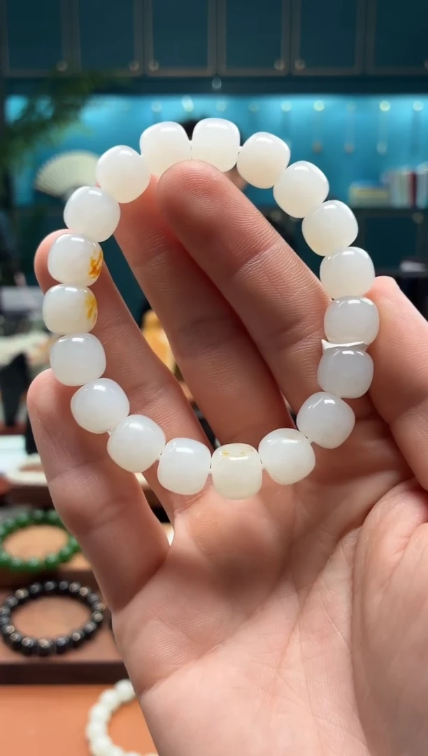 未镶嵌手串和田玉白玉10*11