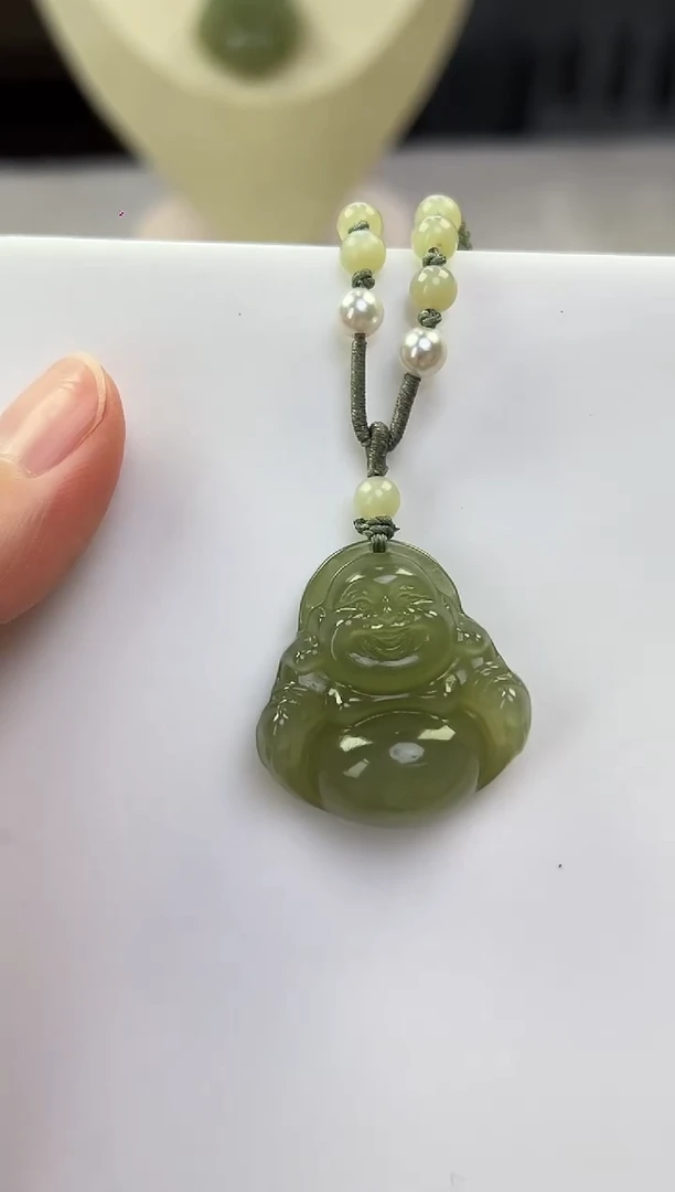项链未镶嵌和田玉30mm佛公