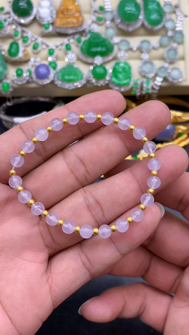 足金镶嵌手链翡翠232-中国好珍宝