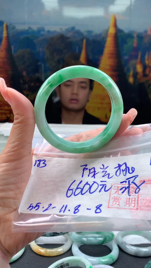 未镶嵌手镯翡翠阳****锅翡翠手镯 下单联系小耳机#183