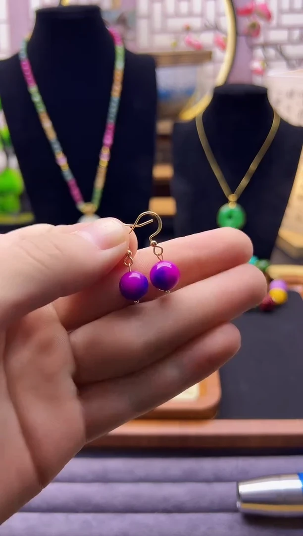 【闪购商品】苏纪石（舒俱来）耳钉14K金镶嵌E05