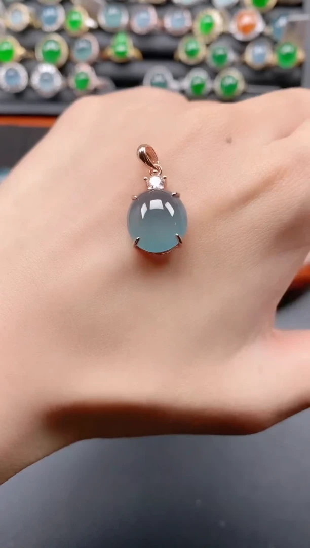 银S925镶嵌戒指翡翠1