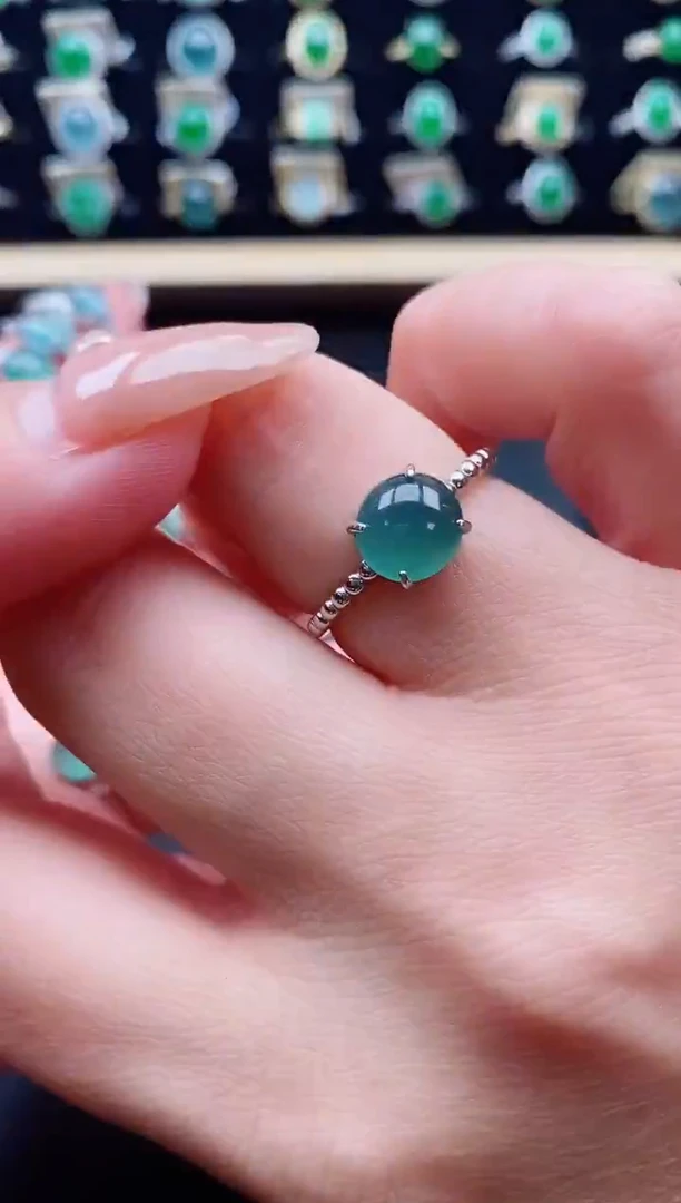 银S925镶嵌戒指翡翠1