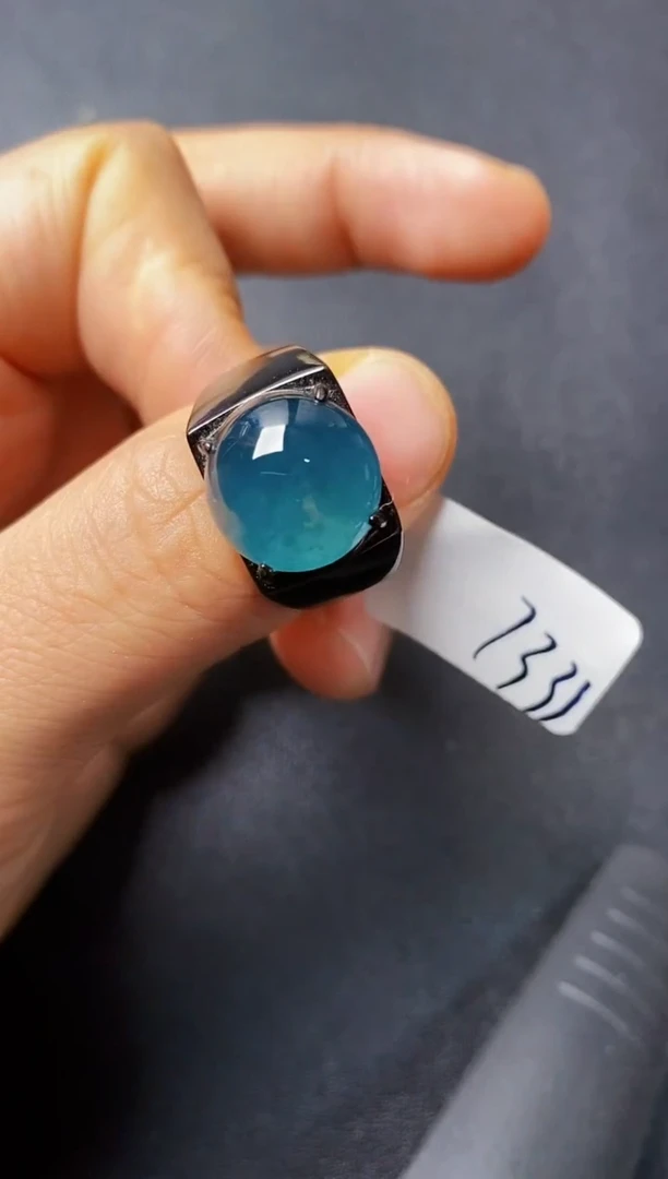 银S925镶嵌戒指翡翠22222