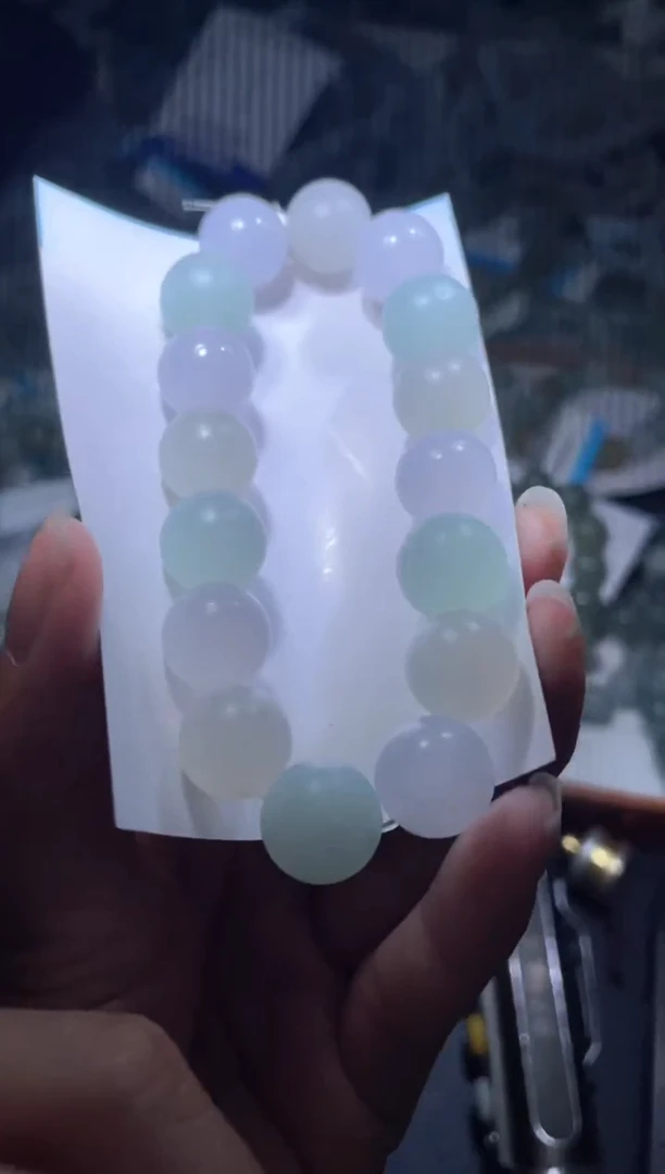 未镶嵌定制翡翠天然缅甸翡翠手串100