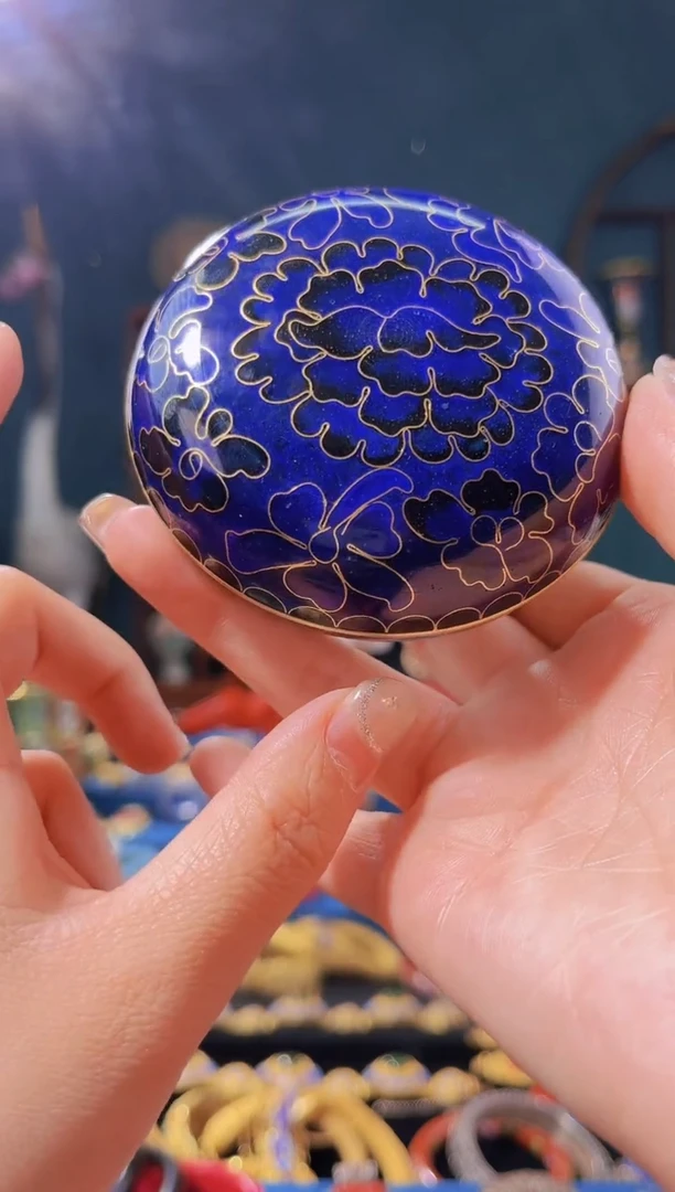 【闪购商品】非遗技艺 景泰蓝小罐 蓝万花