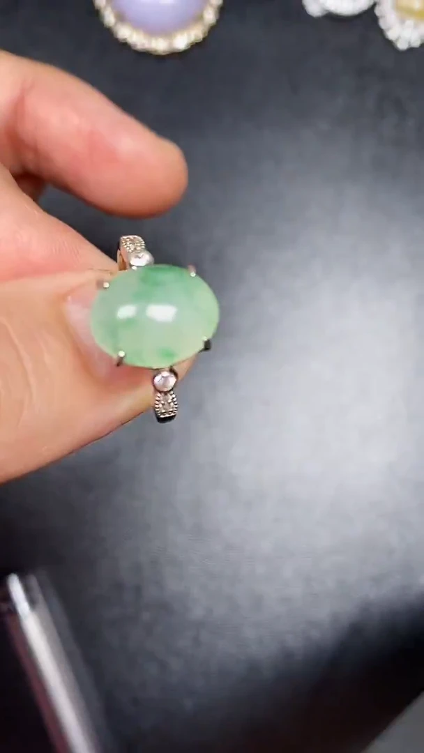 银S925镶嵌戒指翡翠3280