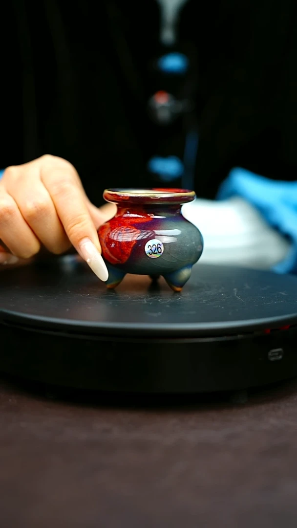 326#原矿钧瓷炉钧釉香炉