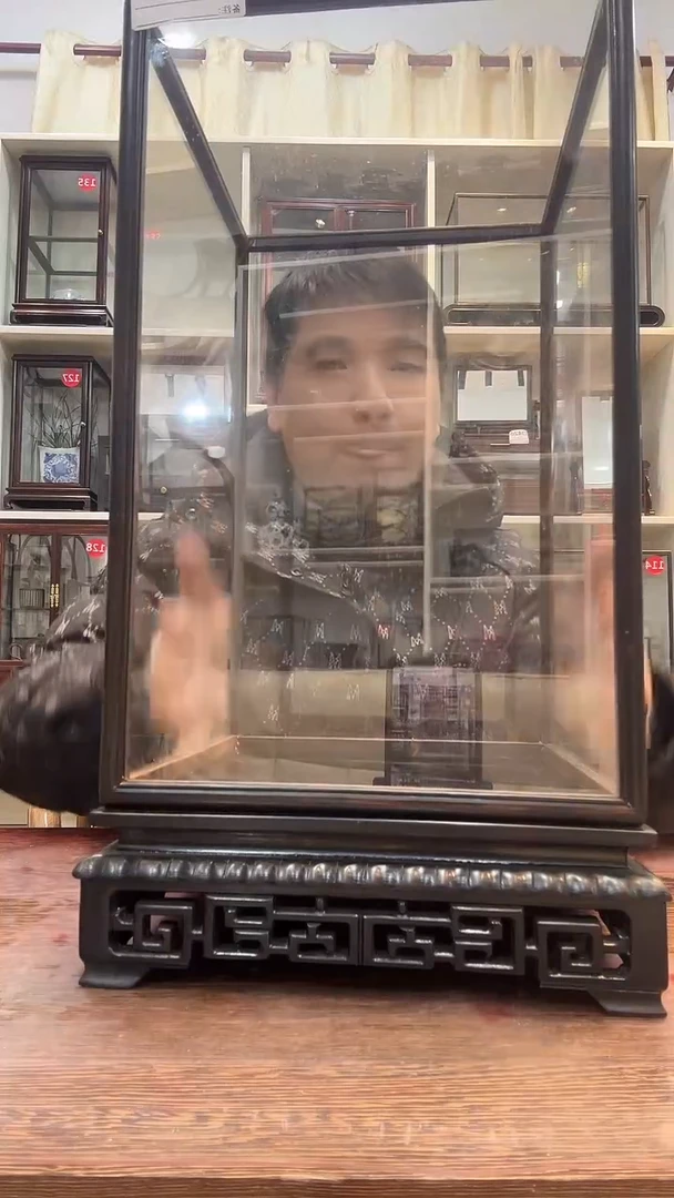 东非黑黄檀（紫光檀）木头款小*鱼424玻璃罩