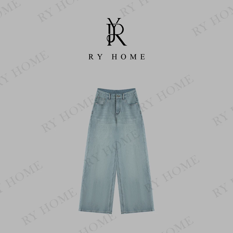 【容雨RYHOME】早春洗水复古牛仔直筒裤251K2418