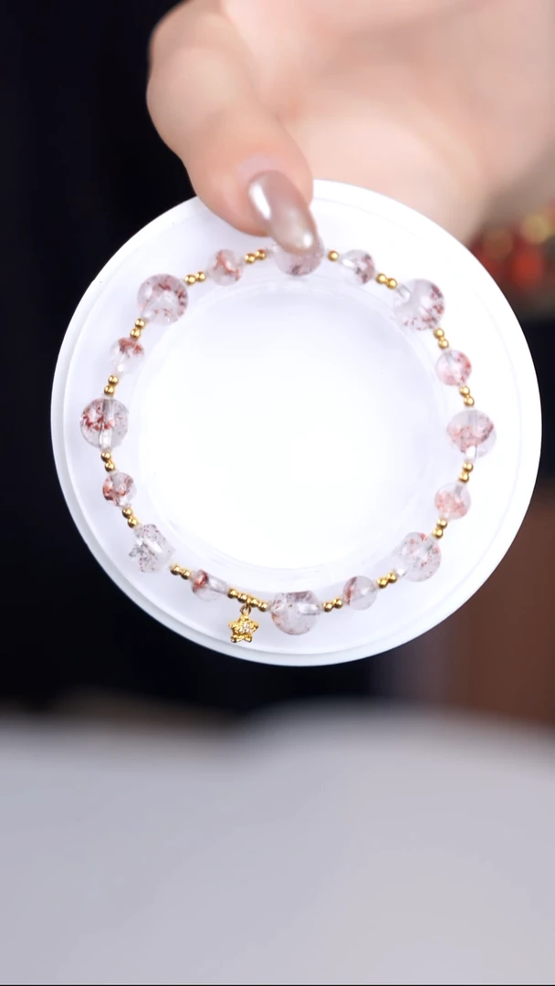 18K金镶嵌手链水晶@