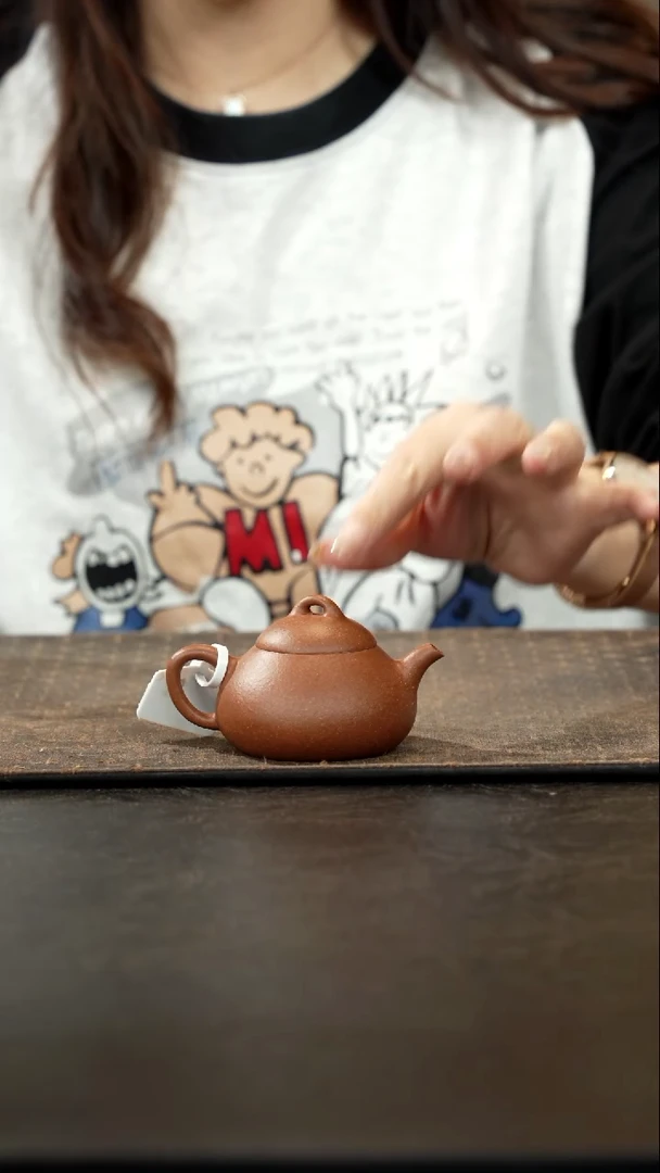 茶壶紫砂小乳瓢80cc桃花泥