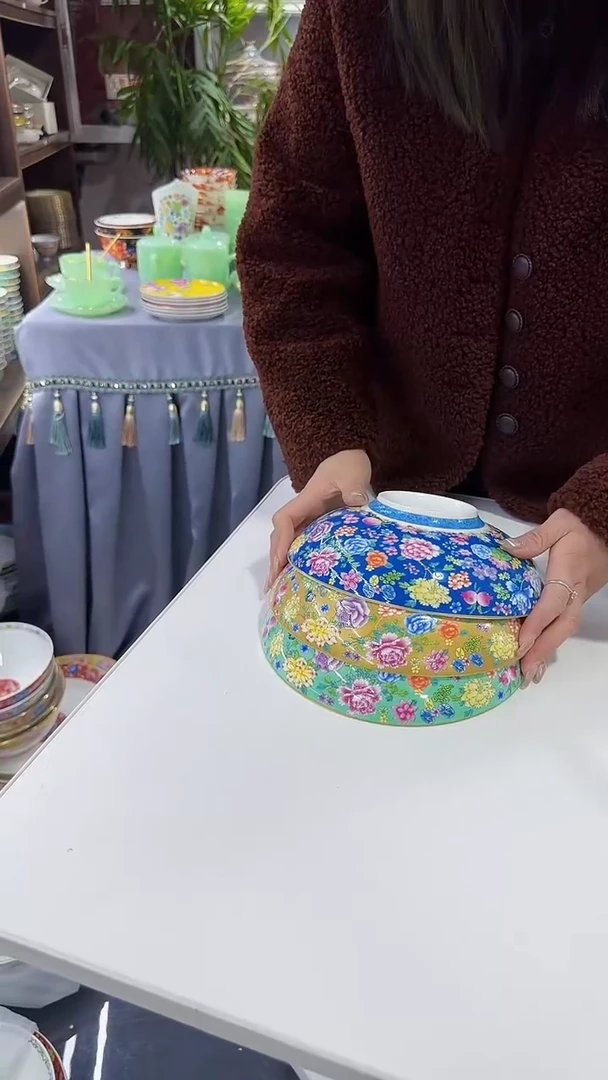 【闪购商品】瓷片景德镇元宝盘3个混色