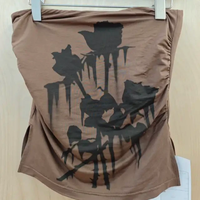 FAEfreeandeasy 平和圣光锈迹玫瑰弹力抹胸  K57056