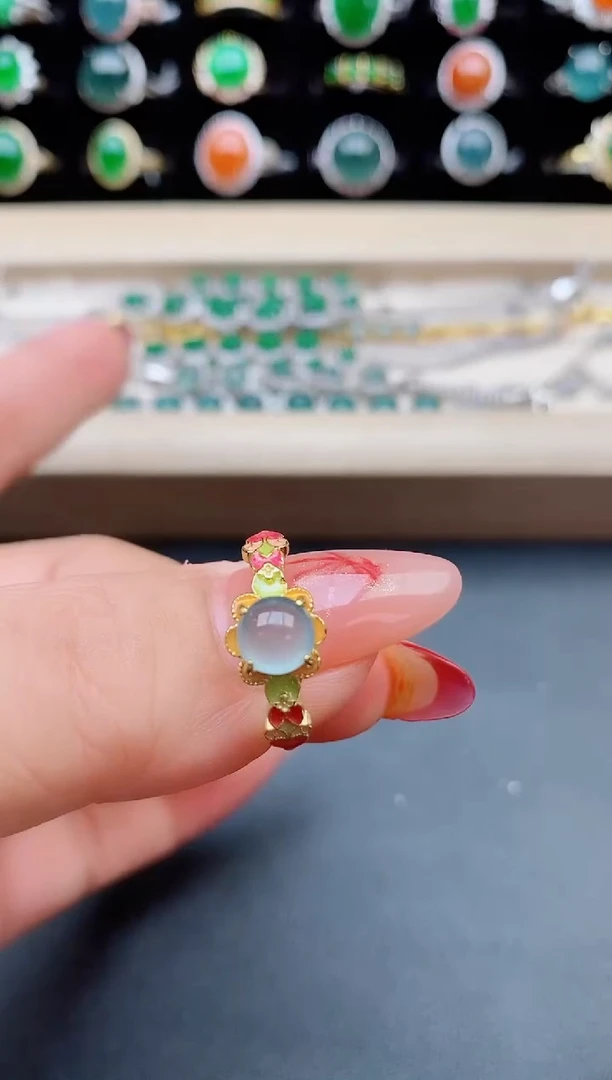 【闪购商品】翡翠戒指银S925镶嵌321321