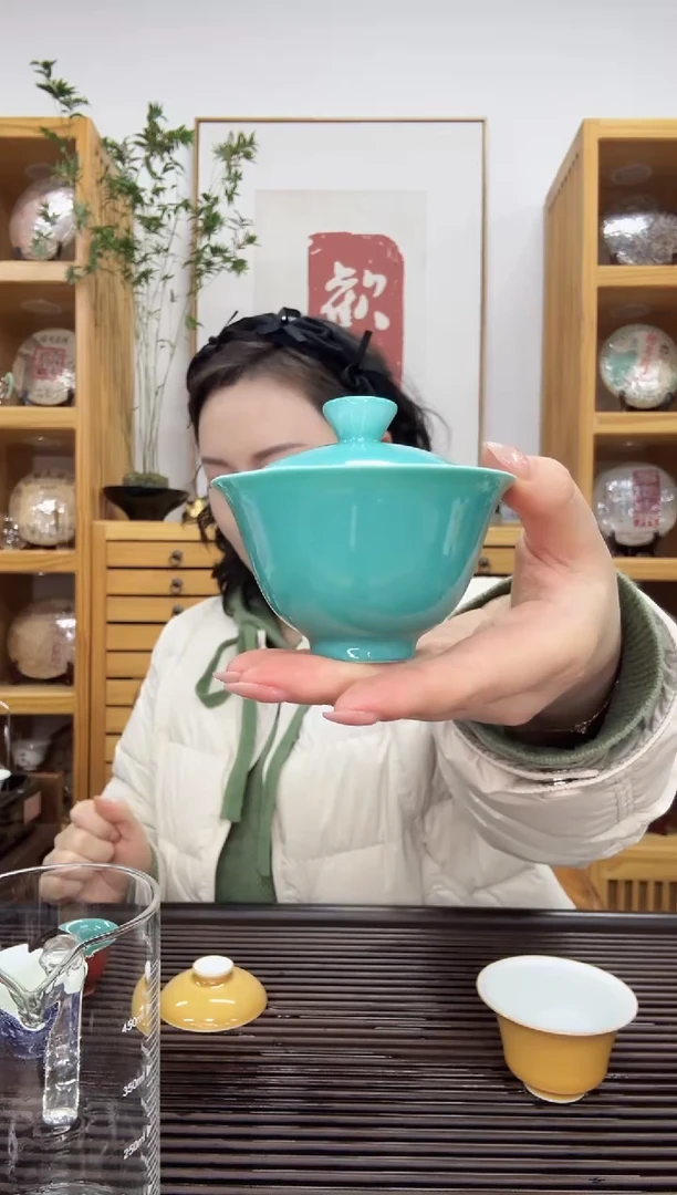 松石绿90毫升小盖碗