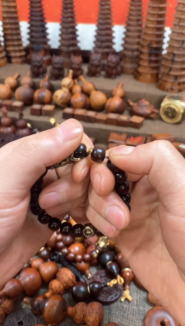 【闪购商品】木枣木玉化单圈黄铜貔貅单圈手串