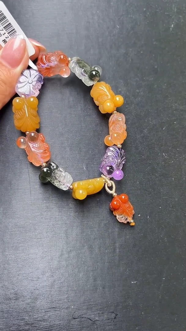 未镶嵌手串水晶多宝小鱼手串 JP56712