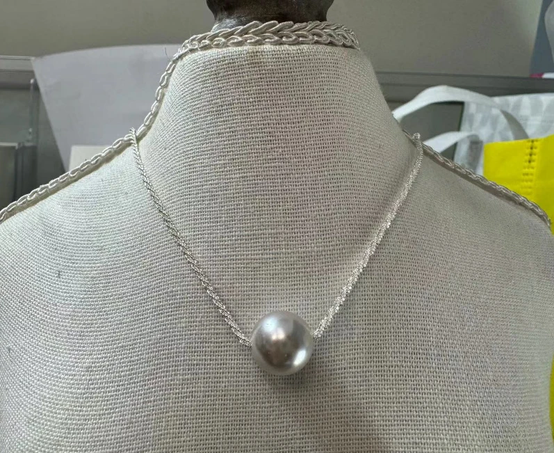 铜合金项链 毒饰高定 轻奢高级粉紫吊珠碎银锁骨链（41+5）LMDS056