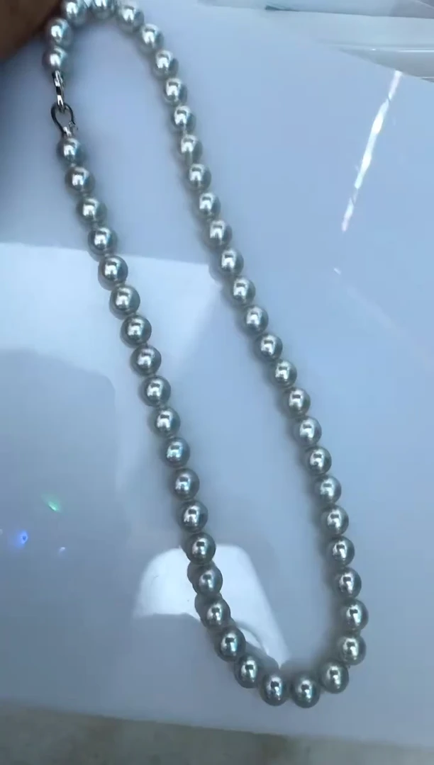 【闪购商品】海水珍珠颈饰银S925镶嵌项链8-9