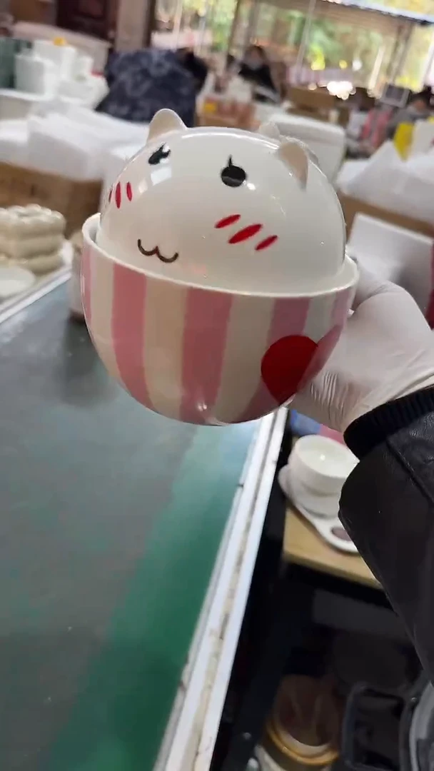 陶瓷带盖泡面碗 微瑕凑满20元包邮