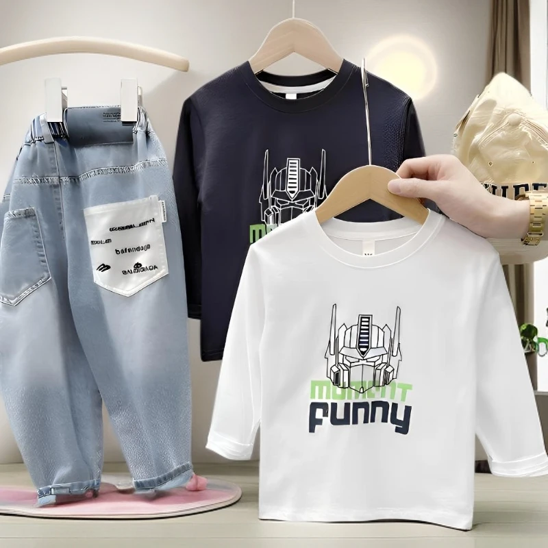 男童卡通长袖T恤2025秋季中大童男孩圆领打底衫儿童上衣1916