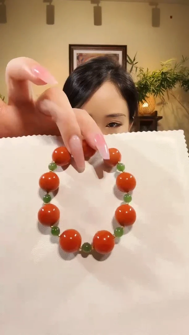未镶嵌手链南红玛瑙咖**”手链