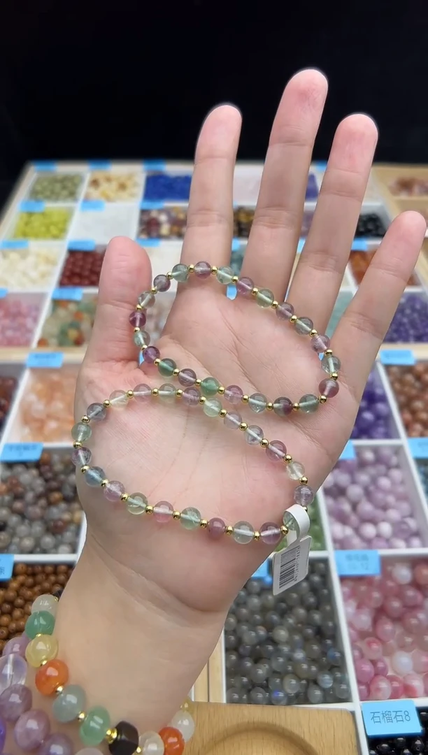 未镶嵌手串萤石彩萤石手串多样性发一