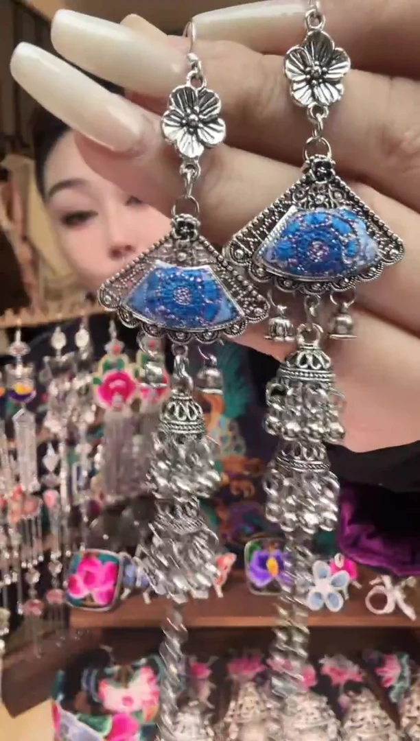 刺绣纯手工民族风刺绣耳环