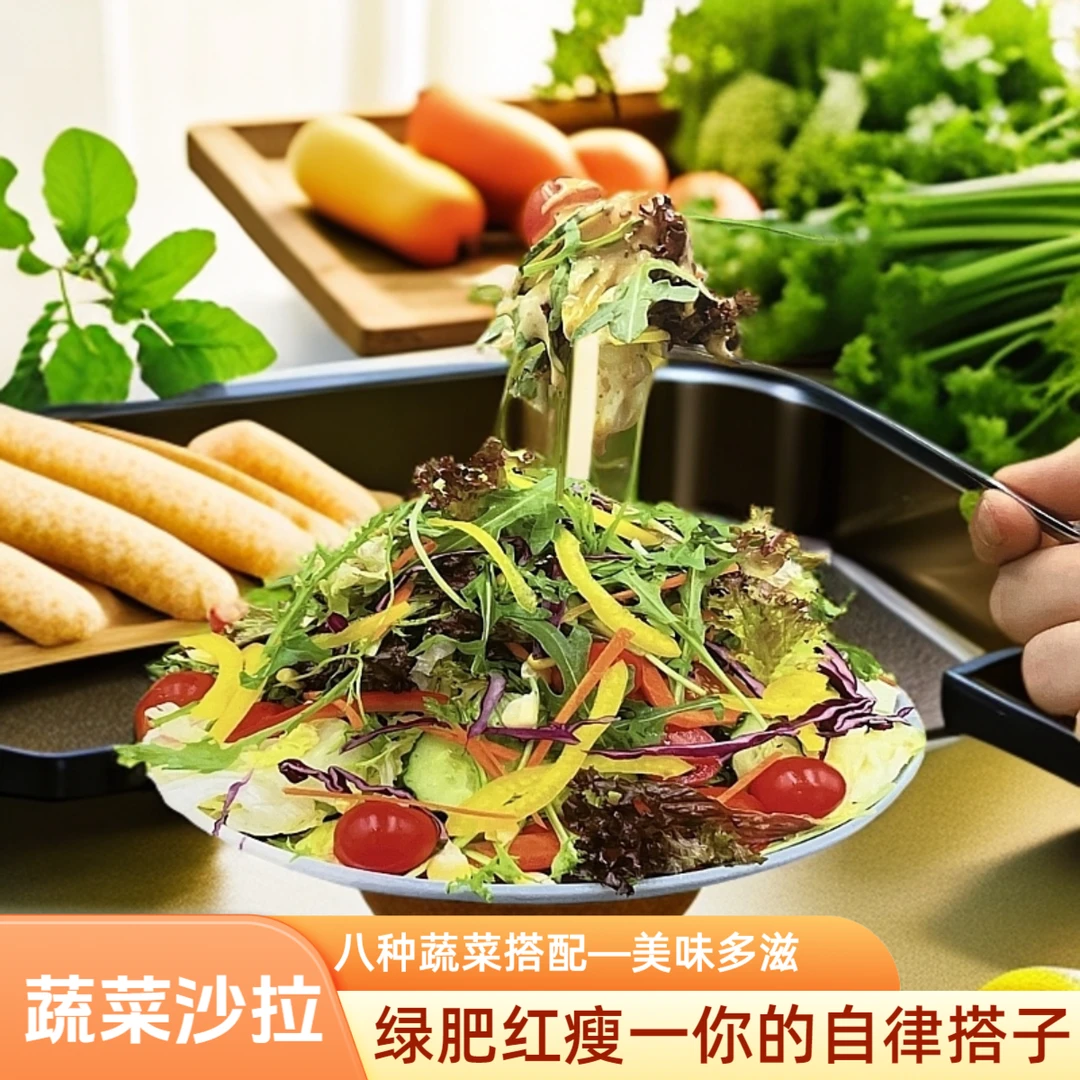 绿肥红瘦八种配比450g（三盒装，配120g酱、叉子）绿色蔬菜